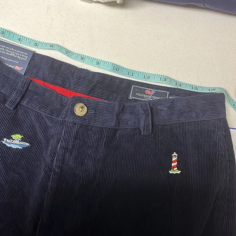 Vineyard Vines Mens Classic Fit Club Pant 35x30 Corduroy Lighthouse Boat Golf